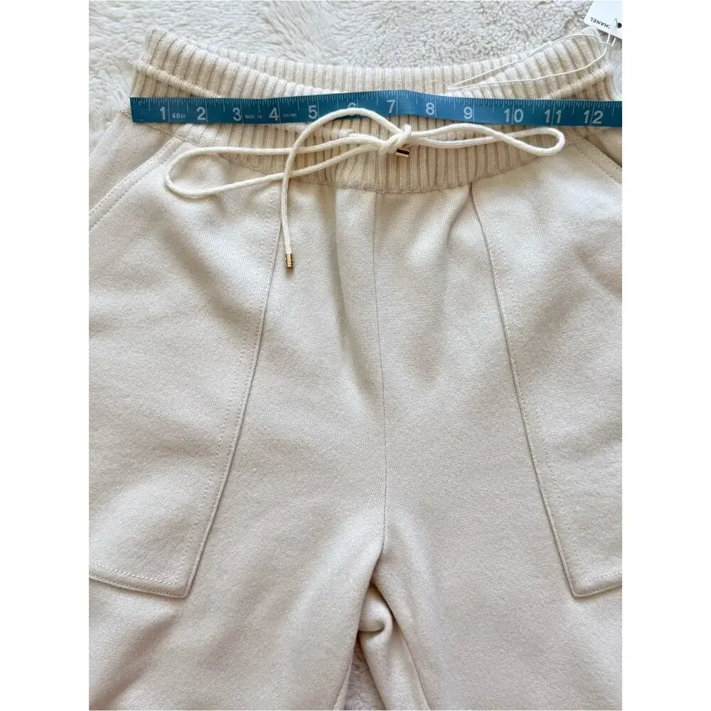 NEW!!! CHANEL cream cashmere 20B CARGO TRACK SWEAT Pants 38 FR or 6 US